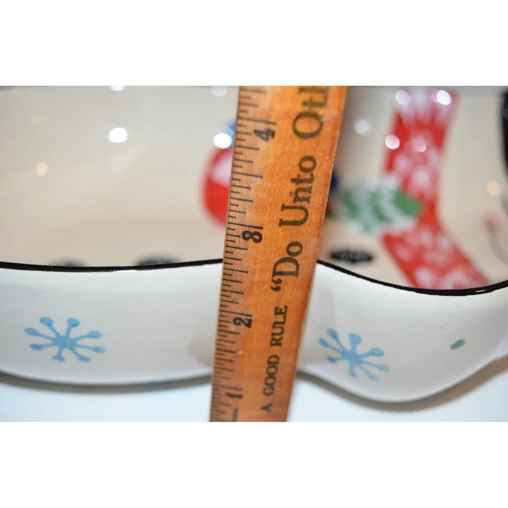 TempTations‎ Tara Winter Whimsy Chip Bowl Baking Dish Snowman Christmas Frosty